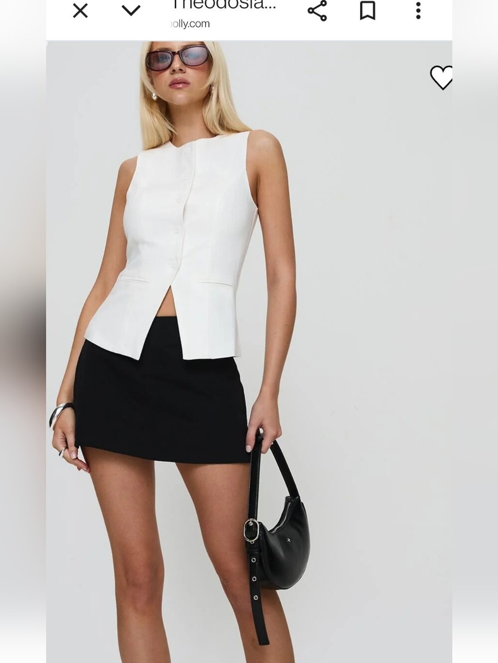 Princess Polly Theodosia Vest White NIP SOLD OUT Size 6